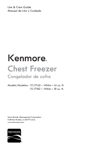 Manual de uso Kenmore 111.17182 Congelador