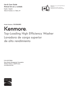 Manual de uso Kenmore 110.20362 Lavadora