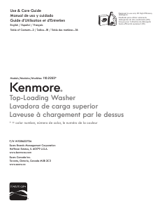 Manual Kenmore 110.22532 Washing Machine