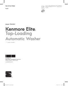 Manual Kenmore 796.31552 Washing Machine