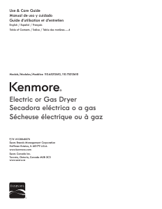 Manual de uso Kenmore 110.75212 Secadora