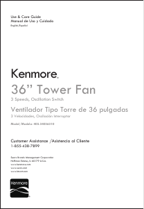 Manual Kenmore 405.34036310 Fan