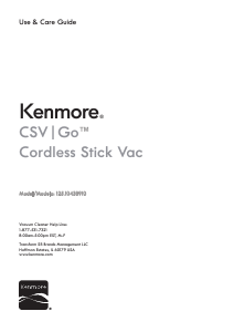 Manual Kenmore 125.10438910 Vacuum Cleaner