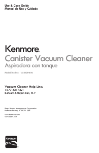 Manual de uso Kenmore 125.81214610 Aspirador