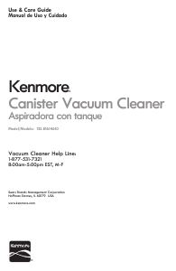 Manual Kenmore 125.81614610 Vacuum Cleaner