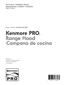 Manual de uso Kenmore 233.56043 Campana extractora