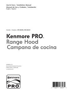 Manual de uso Kenmore 233.56033 Campana extractora