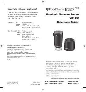 Handleiding FoodSaver VS1190 Vacumeermachine