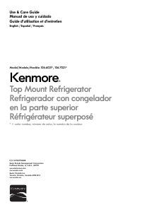 Mode d’emploi Kenmore 106.60214 Réfrigérateur combiné