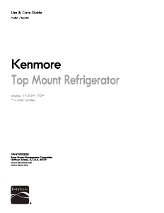 Manual Kenmore 111.71219 Fridge-Freezer