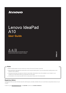 Handleiding Lenovo IdeaPad A10 Laptop