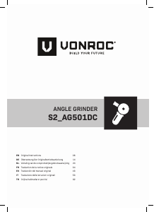 Kullanım kılavuzu Vonroc S2_AG501DC Avuç taşlama makinesi