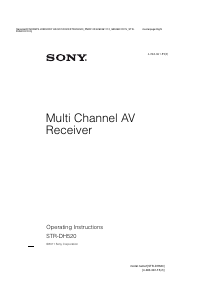 Manual Sony STR-DH520 Receiver
