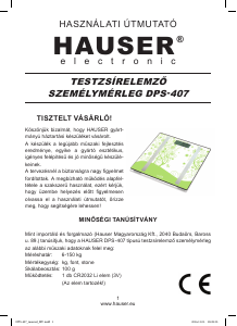 Manual Hauser DPS-407 Cântar