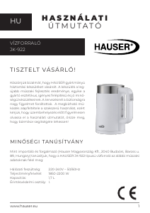 Használati útmutató Hauser JK-922 Vízforraló