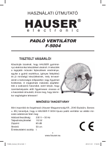 Használati útmutató Hauser F-5004 Ventilátor