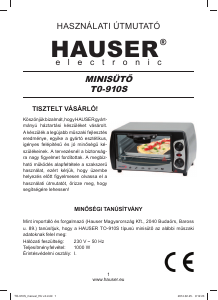 Manual Hauser TO-910S Cuptor