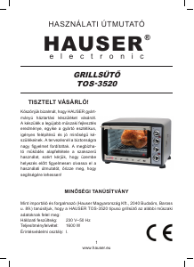 Manual Hauser TOS-3520 Cuptor