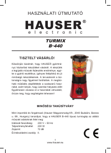 Manuál Hauser B-440 Mixér
