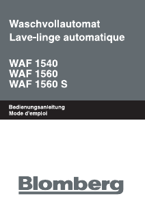 Bedienungsanleitung Blomberg WAF 1540 Waschmaschine