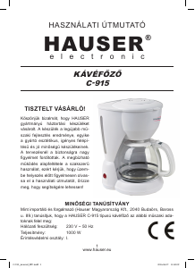 Manuál Hauser C-915 Kávovar