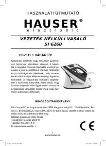 Manual Hauser SI-6260 Fier de călcat