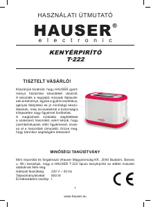 Használati útmutató Hauser T-222 Kenyérpirító