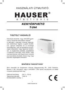 Návod Hauser T-244 Toastovač