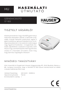 Manuál Hauser ST-922 Kontaktní gril