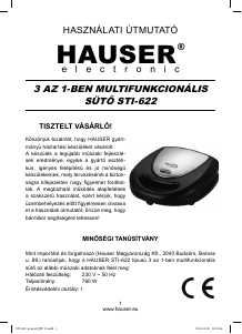 Návod Hauser STI-622 Kontaktný gril