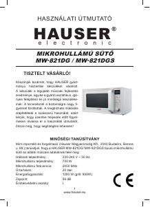 Instrukcja Hauser MW-821DGS Kuchenka mikrofalowa