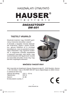 Manual Hauser DM-601 Mixer cu vas