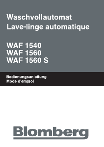 Bedienungsanleitung Blomberg WAF 1560 Waschmaschine