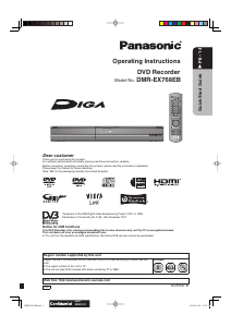 Manual Panasonic DMR-EX768EB DVD Player
