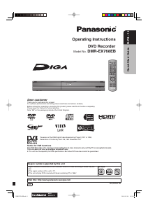 Bruksanvisning Panasonic DMR-EX768EB DVD spelare