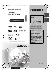 Handleiding Panasonic DMR-XW400 DVD speler