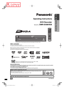 Bruksanvisning Panasonic DMR-EX98VEB DVD spelare