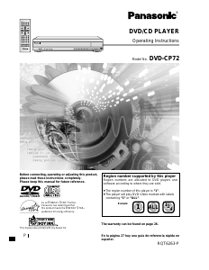 Manual Panasonic DVD-CP72 DVD Player