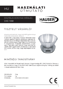 Manual Hauser DKS-1068 Cântar de bucătărie