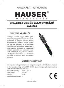 Návod Hauser HR-315 Kulma na vlasy