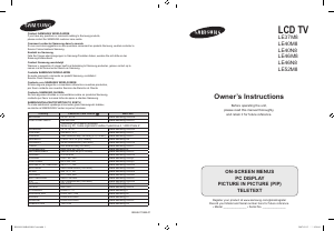 Manual Samsung LE46M87BD LCD Television