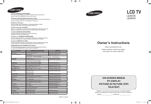 Manuale Samsung LE46F86BD LCD televisore