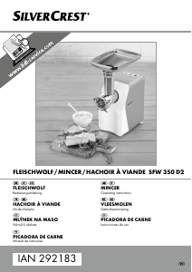 Manual SilverCrest IAN 292183 Meat Grinder