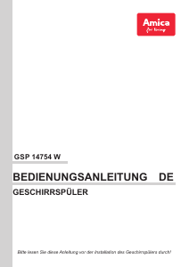 Bedienungsanleitung Amica GSP 14754 W Geschirrspüler