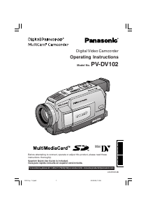 Manual Panasonic PV-DV102 Camcorder