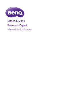 Manual BenQ MS502 Projetor