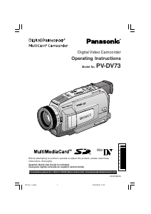 Manual Panasonic PV-DV73 Camcorder