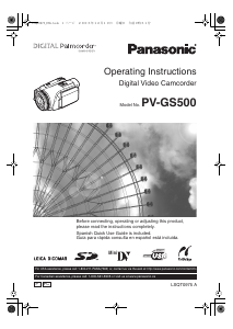 Manual Panasonic PV-GS500 Camcorder