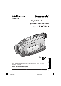 Manual Panasonic PV-DV53 Camcorder