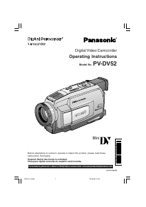 Manual Panasonic PV-DV52 Camcorder